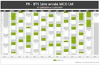 calendrier alternance BTS MCO année 1 LM
