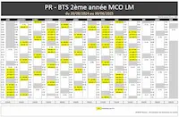calendrier alternance BTS MCO année 2 LM
